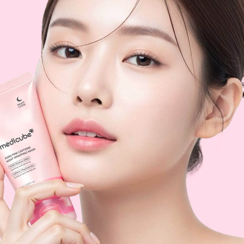 Ночная маска-плёнка с ПДРН и кофеином medicube PDRN Pink Caffeine Night Wrapping Mask