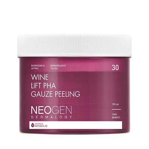 Винные пилинг-пэды с комплексом кислот Neogen Dermalogy Wine Lift PHA Gauze Peeling
