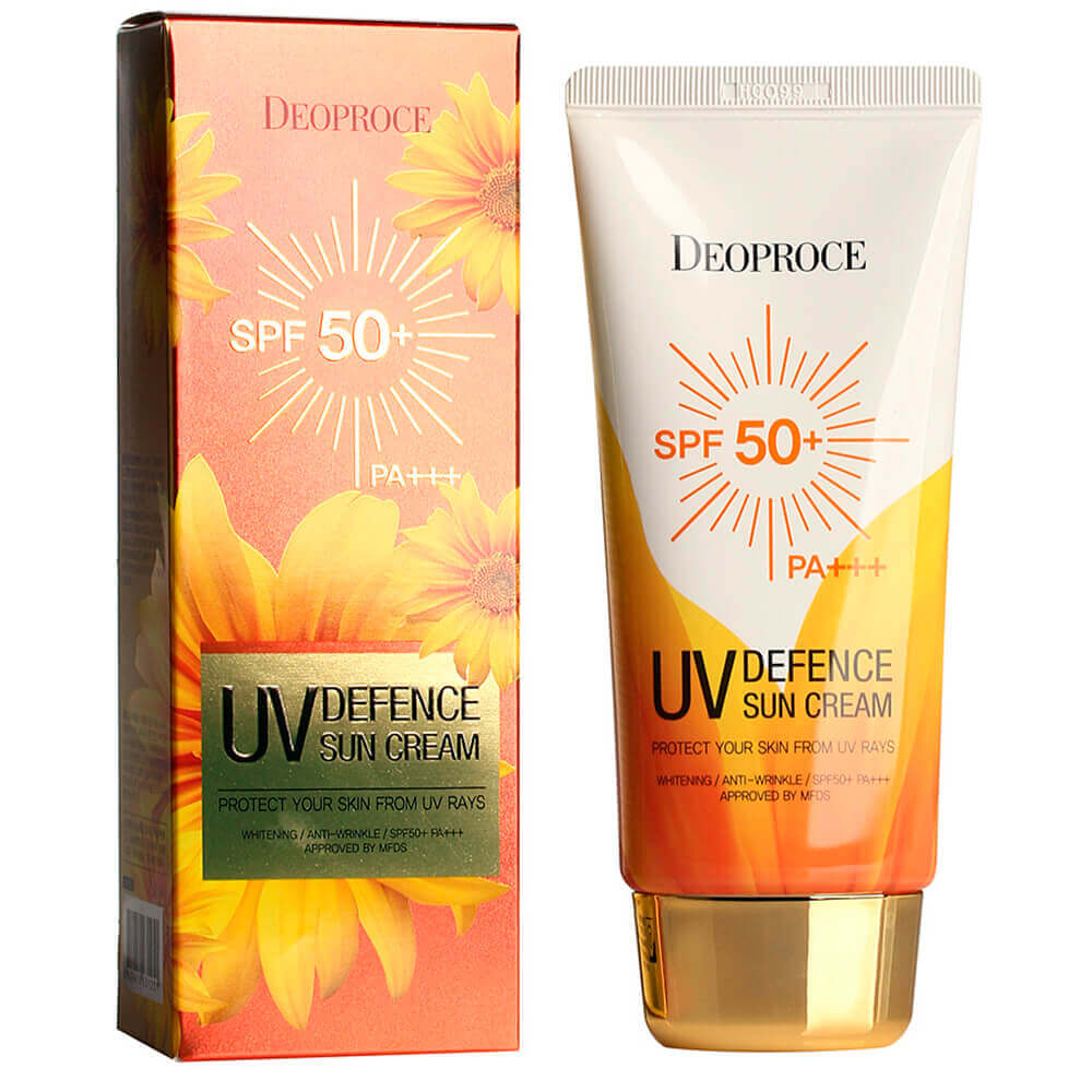 Солнцезащитный крем с муцином улитки Deoproce UV Defence Sun Protector SPF50+ PA+++