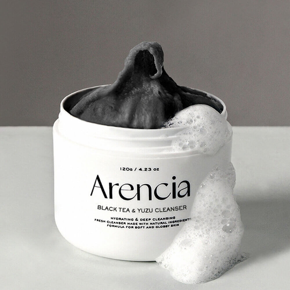 Очищающее средство с чёрным чаем и юдзу Arencia Black Tea Rice Mochi Cleanser