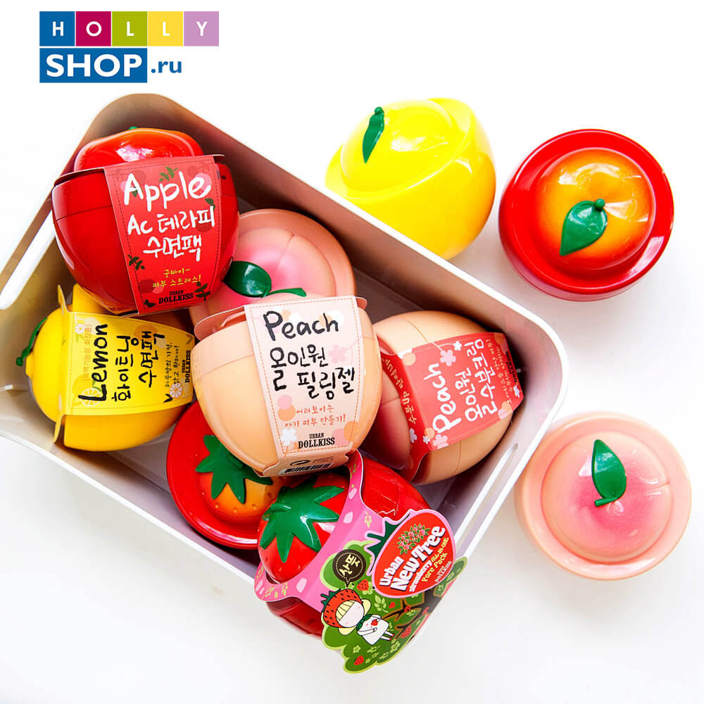 Осветляющая маска для лица Baviphat Urban Dollkiss New Tree Apple Instant Tone-Up Brightening Pack