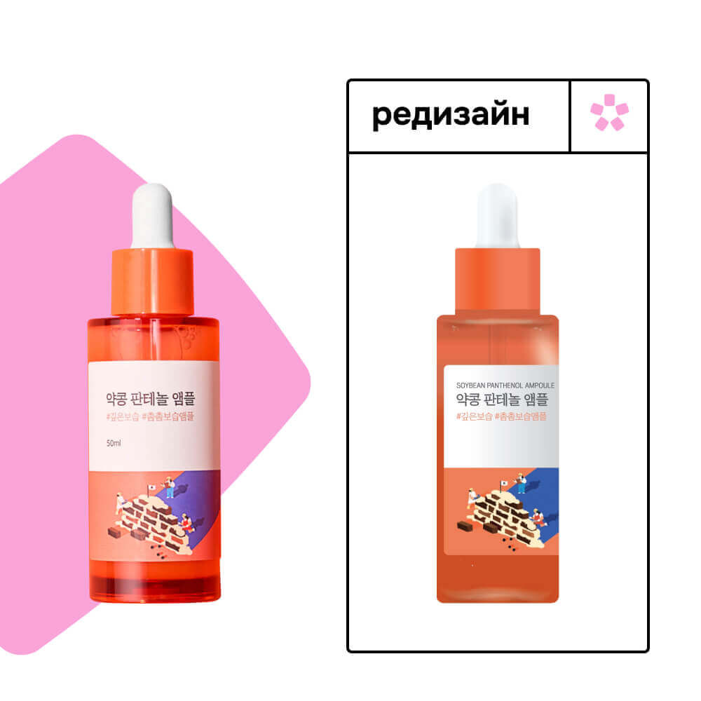 Барьерная ампула с чёрной соей и пантенолом Round Lab Soybean Panthenol Ampoule