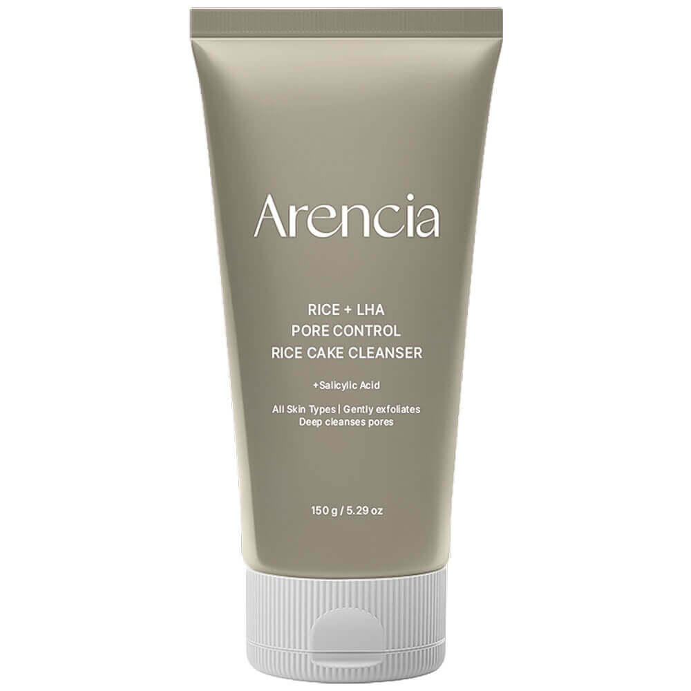 Пенка с кислотами от чёрных точек Arencia Rice + LHA Pore Control Rice Cake Cleanser