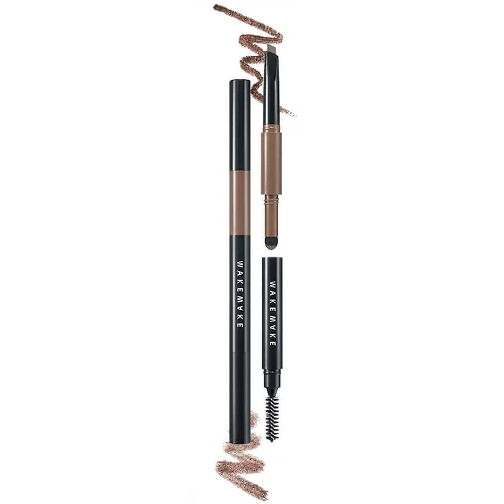 Двойной автоматический карандаш для бровей WAKEMAKE Powder Jet Dual Brow 06 Deep Brown