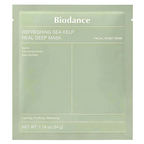 Успокаивающая гидрогелевая маска с водорослями Biodance Refreshing Sea Kelp Real Deep Mask