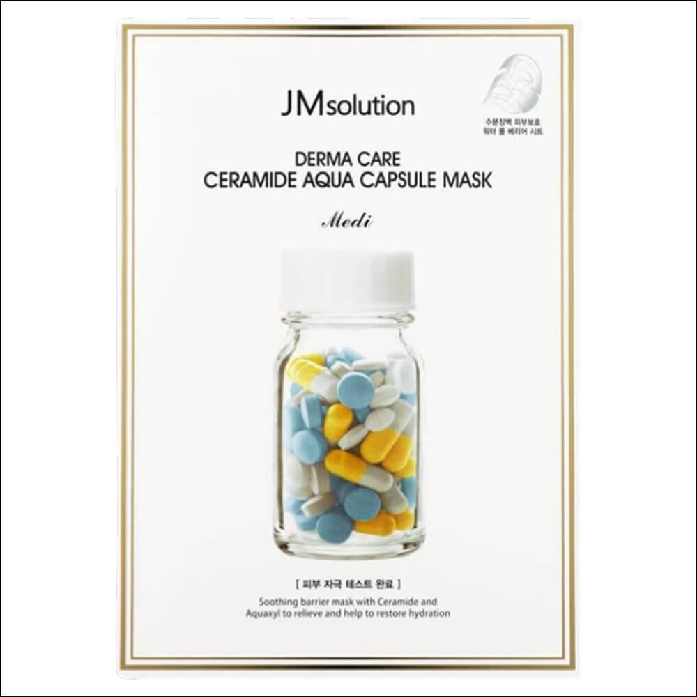 КОРОБКА Восстанавливающая целлюлозная маска JMsolution Derma Care Ceramide Aqua Capsule Mask