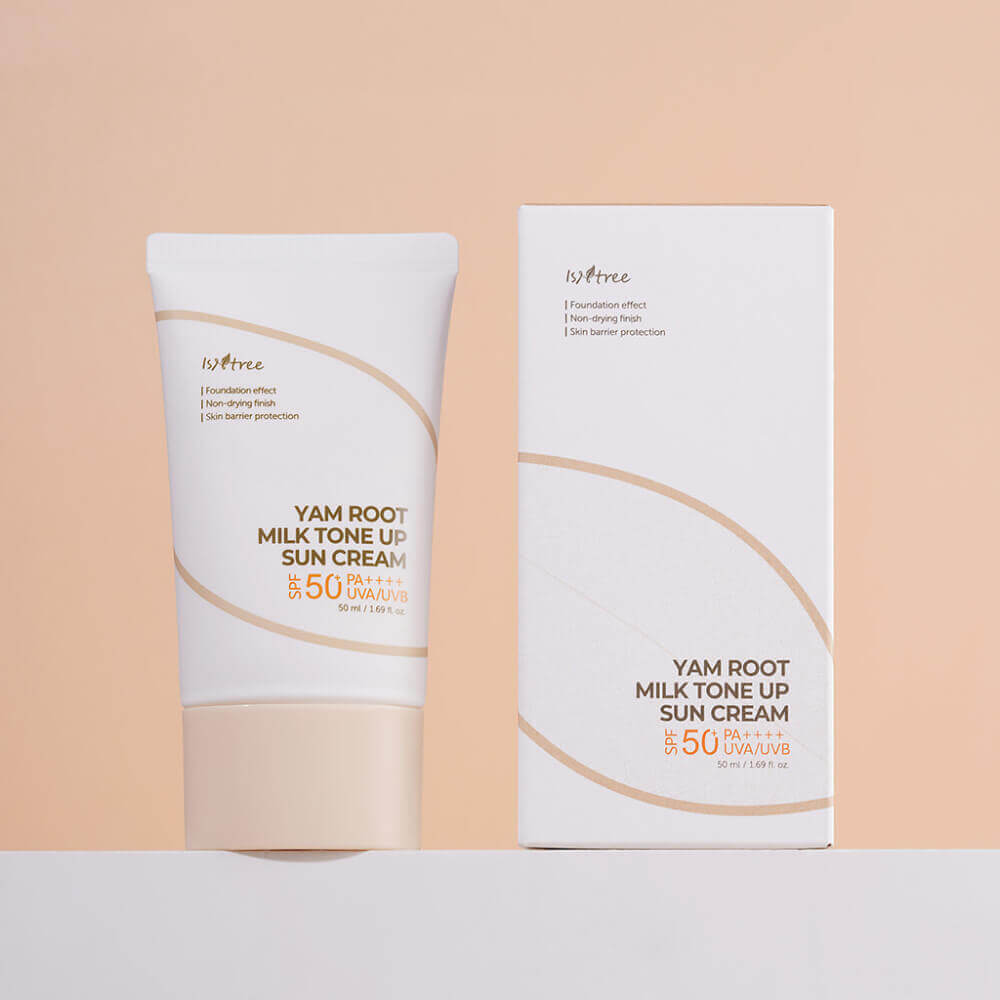 Тонирующий солнцезащитный крем с корнем ямса IsNtree Yam Root Milk Tone Up Sun Cream SPF50 PA++++