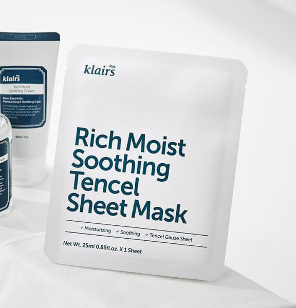 Маска для глубокого увлажнения кожи Dear, Klairs Rich Moist Soothing Tencel Sheet Mask