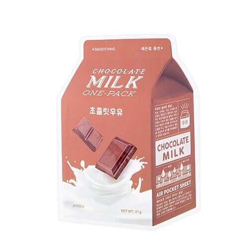 Молочные тканевые маски A'PIEU Milk One Pack Chocolate (С экстрактом Какао)