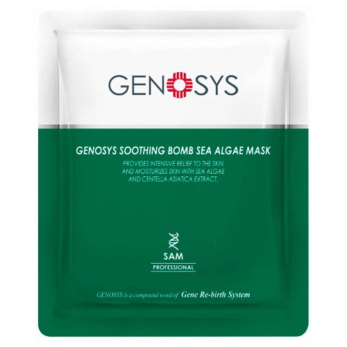 Тканевая маска с водорослями от отёчности Genosys Soothing Bomb Sea Algae Mask