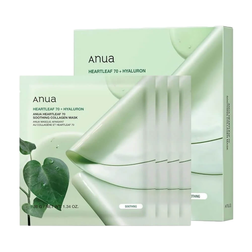КОРОБКА Успокаивающая гидрогелевая маска с хауттюйнией Anua Heartleaf 70 Soothing Collagen Mask