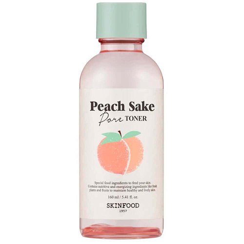 Тоник с экстрактом персика для сужения пор Skinfood Peach Sake Pore Toner