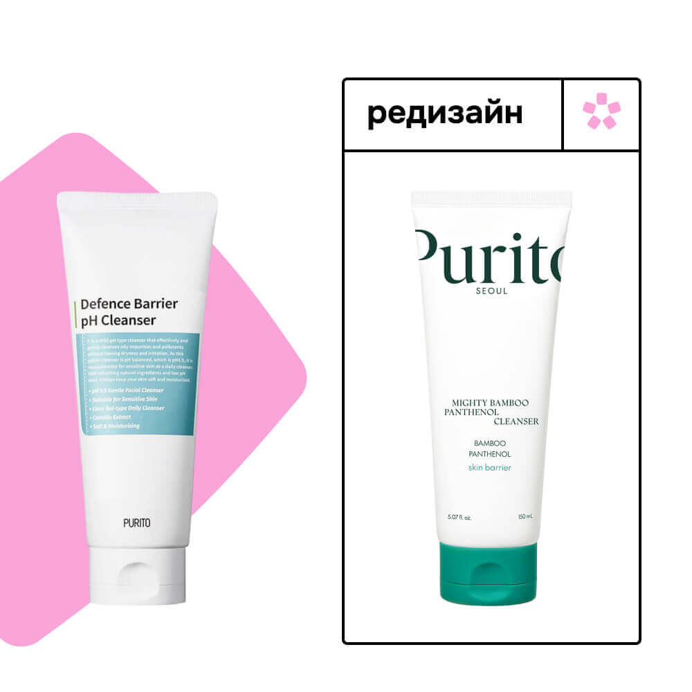 Слабокислотный гель для очищения кожи Purito Seoul Mighty Bamboo Panthenol Cleanser