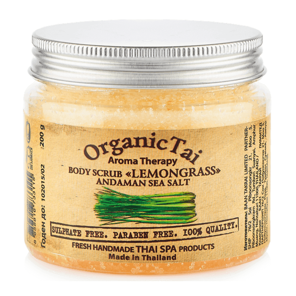 

Скраб для тела на основе соли Андаманского моря «Лемонграсс» Organic Tai Body Scrub «Lemongrass»