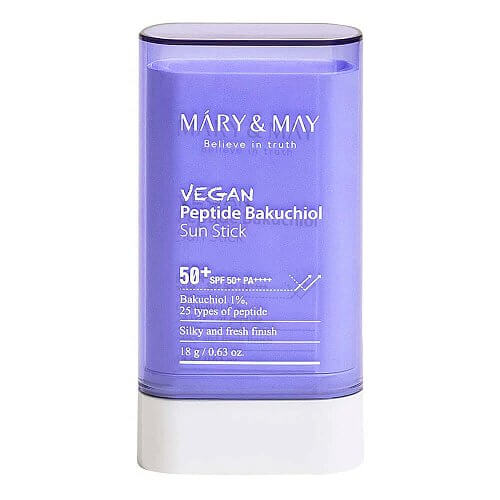 Солнцезащитный стик с пептидами Mary&May Vegan Peptide Bakuchiol Sun Stick SPF50+ PA++++