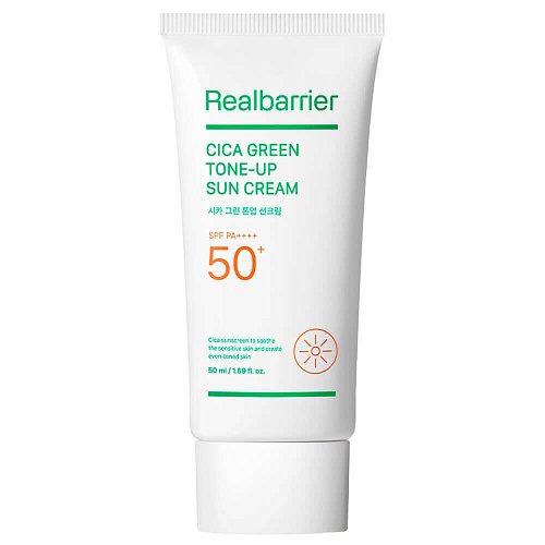 Успокаивающий солнцезащитный крем Real Barrier Cica Green Tone-Up Sun Cream SPF50+ PA++++