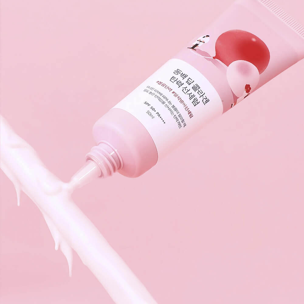 Солнцезащитная сыворотка Round Lab Camellia Deep Collagen Firming Sun Serum SPF50+ PA++++ 