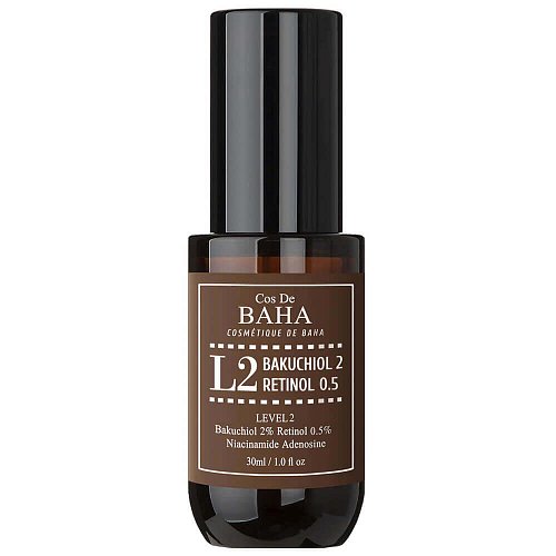 Антивозрастная сыворотка с бакучиолом и ретинолом Cos De Baha L2 Bakuchiol & Retinol Serum