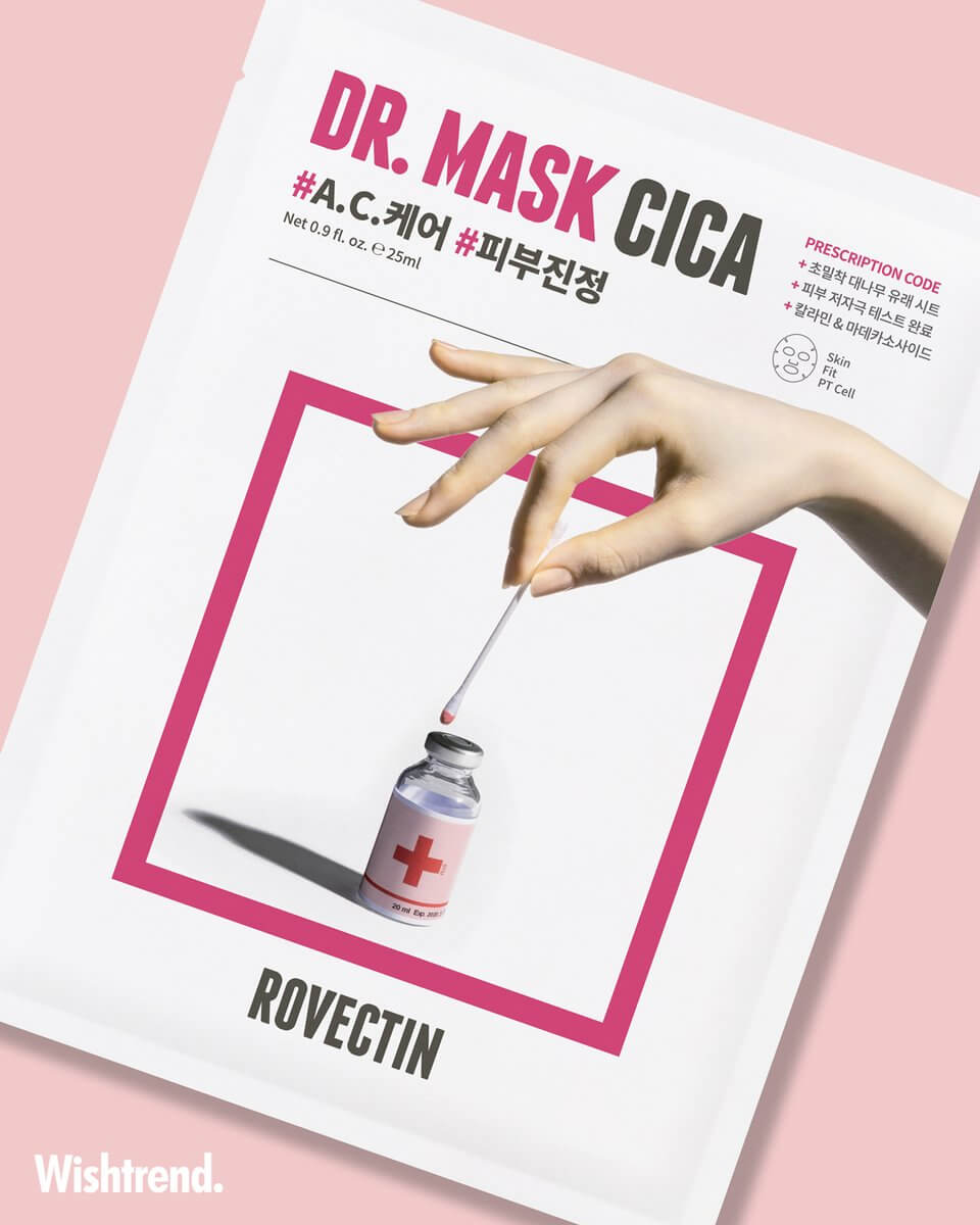 Тканевая цика-маска Rovectin Skin Essentials Dr. Mask Cica