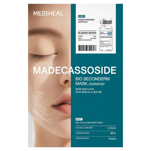 Тканевая маска с мадекассосидом Mediheal Madecassoside Bio Seconderm Mask Blemish Repair