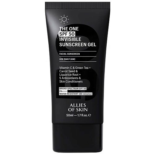 Невесомый солнцезащитный гель для лица Allies of Skin The One SPF 50 Invisible Sunscreen Gel