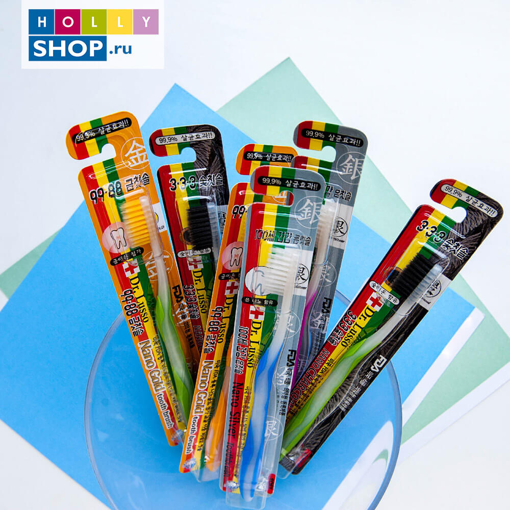 Зубная щётка с серебряным напылением Dr. Lusso Nano Silver Toothbrush
