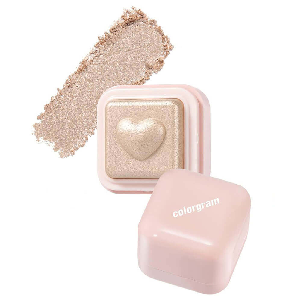 Компактный хайлайтер для лица colorgram Milk Bling Heartlighter 01 Peach Heart
