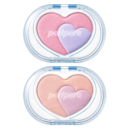 Двойной хайлайтер для лица Peripera Heart Pocketbeam