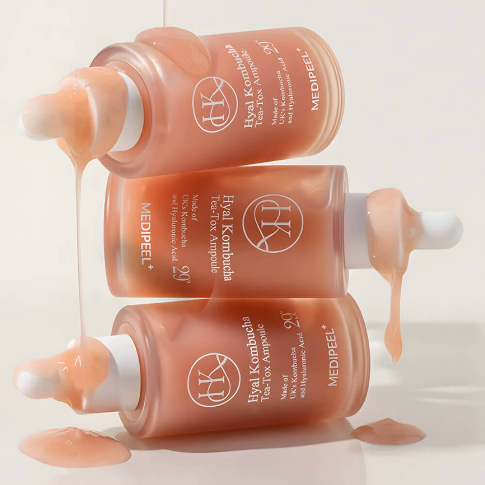 Восстанавливающая ампула с 70% комбучи и церамидами MEDIPEEL Hyal Kombucha Tea-Tox Ampoule