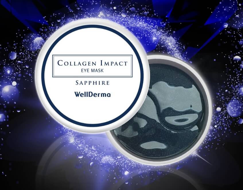 Увлажняющие патчи с морским коллагеном WellDerma Collagen Impact Sapphire Eye Mask