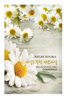 Тканевые маски для лица с органическими экстрактами Nature Republic Real Nature Mask Sheet -  С ромашкой (Chamomile)