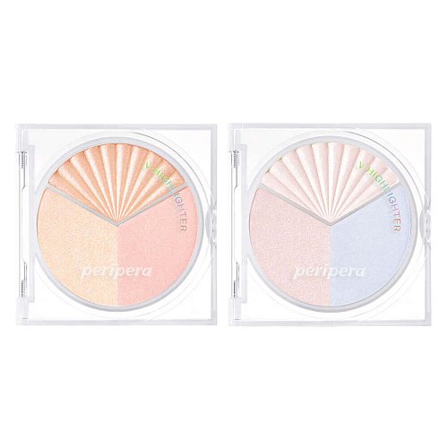 Трёхцветная палетка хайлайтеров Peripera V Highlighter
