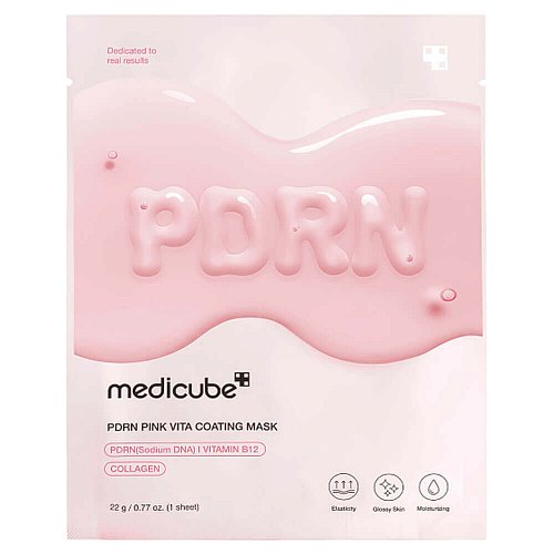 Тканевая маска с ПДРН и коллагеном для сияния кожи medicube PDRN Pink Vita Coating Mask