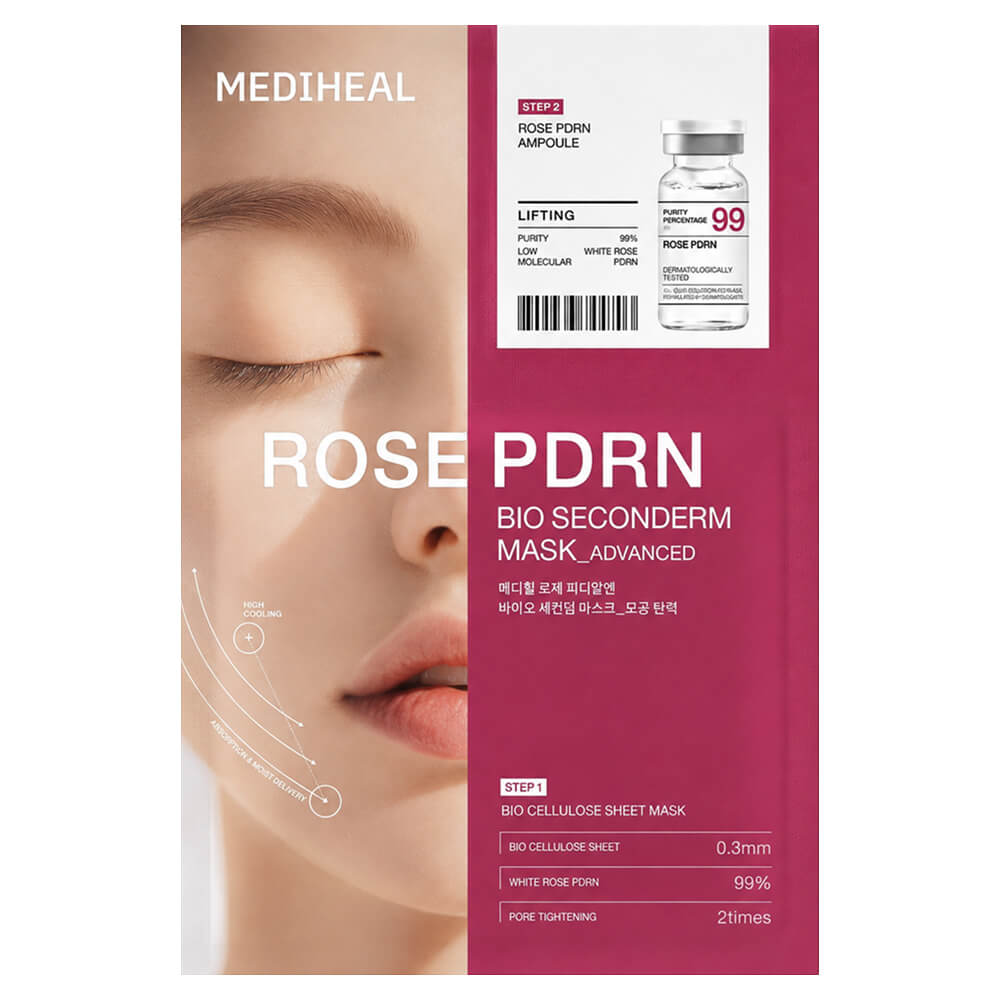 Тканевая лифтинг-маска с ПДРН Mediheal Rose PDRN Bio Seconderm Mask Lifting