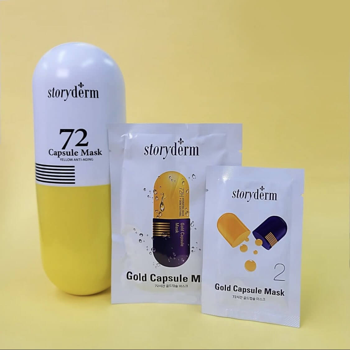 Антивозрастной набор альгинатных масок с золотом Storyderm 72 Capsule Mask Yellow Anti-Aging