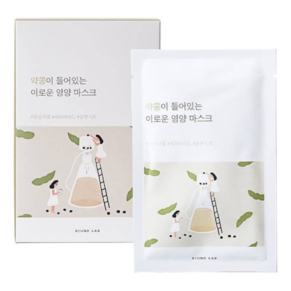 КОРОБКА Питательная тканевая маска с чёрной соей Round Lab Soybean Nourishing Sheet Mask