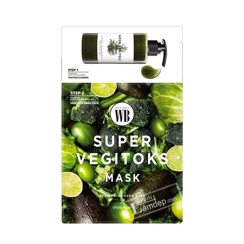 2-х ступенчатая система с детокс-эффектом Chosungah By Vibes Wonder Bath Super Vegitoks Mask Green