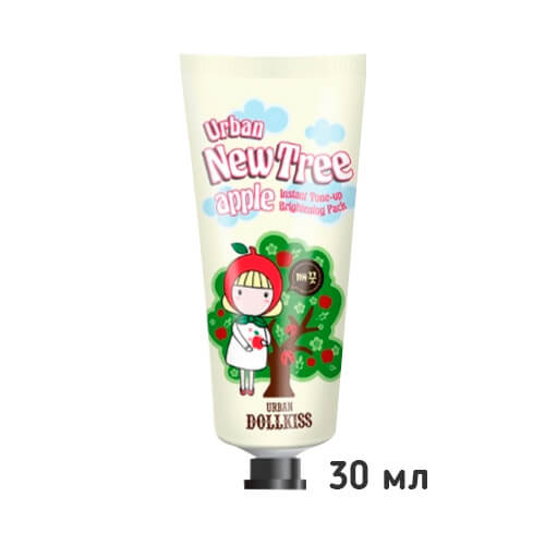 Осветляющая маска для лица Baviphat Urban Dollkiss New Tree Apple Instant Tone-Up Brightening Pack