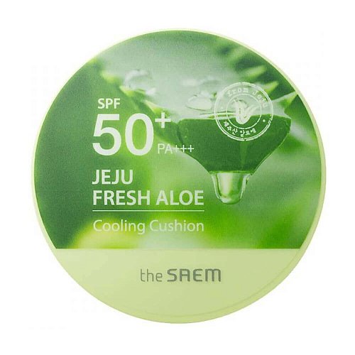Освежающий кушон с алоэ The Saem Jeju Fresh Aloe Cooling Cushion Natural Beige SPF50+ PA+++