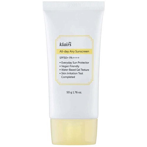 Лёгкий солнцезащитный крем Dear, Klairs All-day Airy Sunscreen SPF50+ PA++++