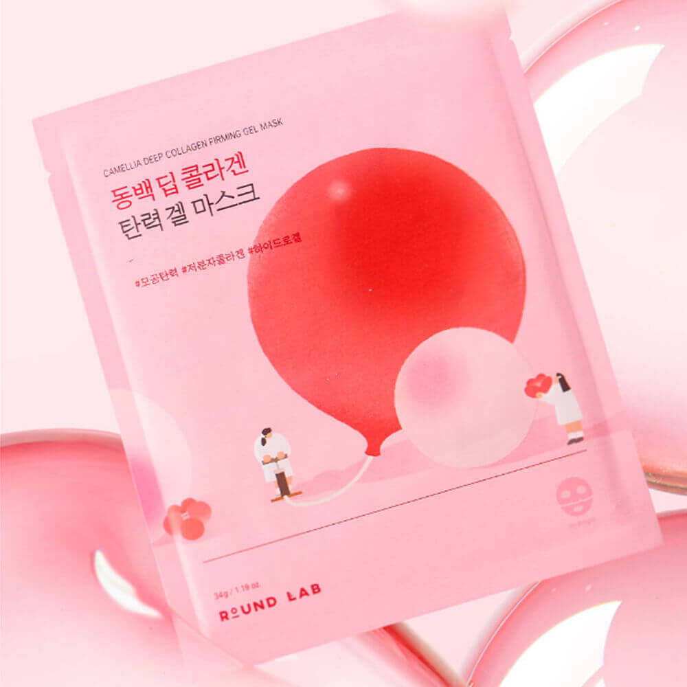 Укрепляющая гидрогелевая маска с камелией Round Lab Camellia Deep Collagen Firming Gel Mask