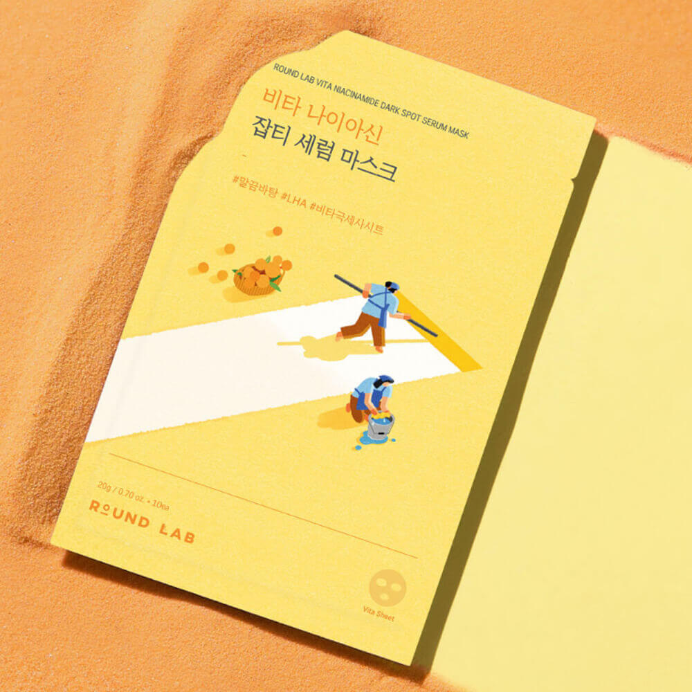 Осветляющая маска с ниацинамидом Round Lab Vita Niacinamide Dark Spot Serum Mask