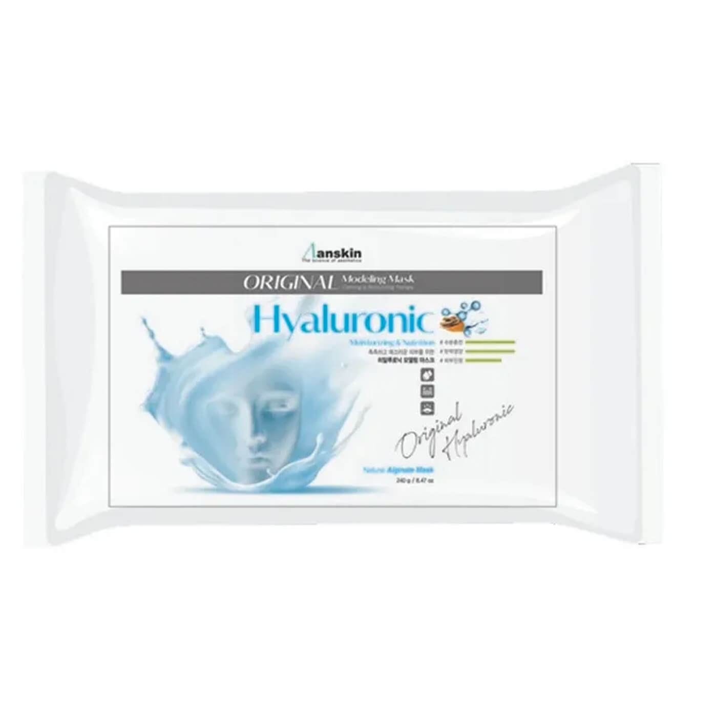 

Альгинатная маска с гиалуроновой кислотой Anskin Hyaluronic Modeling Mask - 240 гр + контейнер