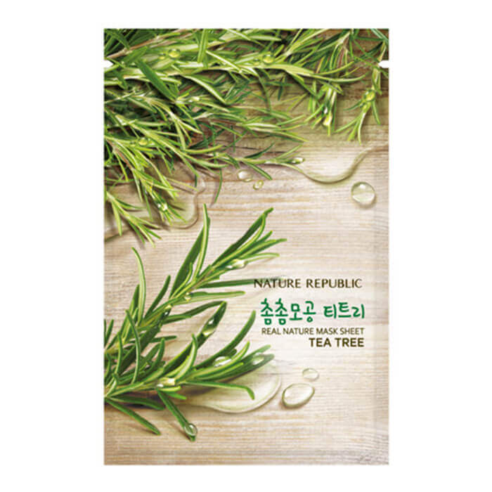 Тканевые маски для лица с органическими экстрактами Nature Republic Real Nature Mask Sheet - С чайным деревом (Tea Tree)
