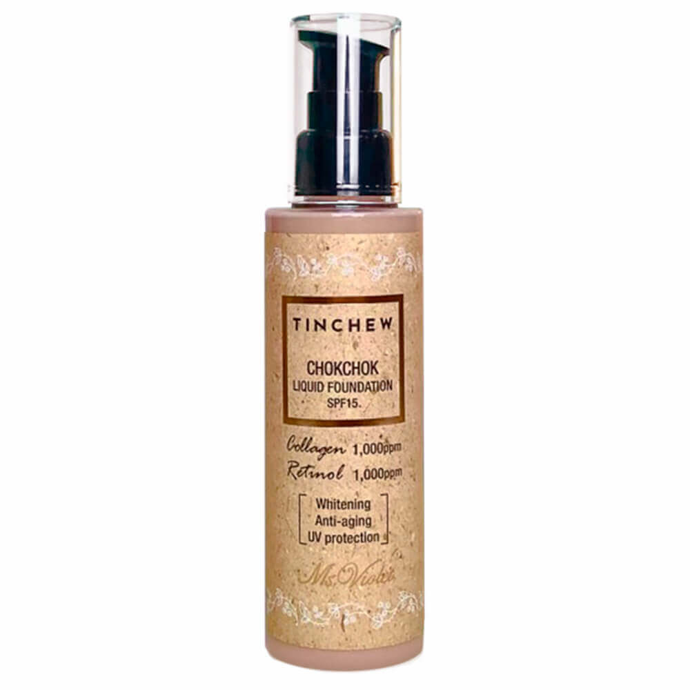 Увлажняющая тональная основа с коллагеном и ретинолом Tinchew Chokchok Liquid Foundation SPF15