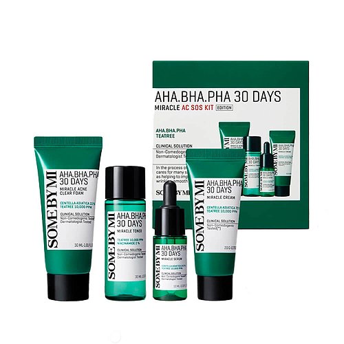 Набор с кислотами для проблемной кожи Some By Mi AC SOS AHA-BHA-PHA 30 Days Miracle AC SOS Kit