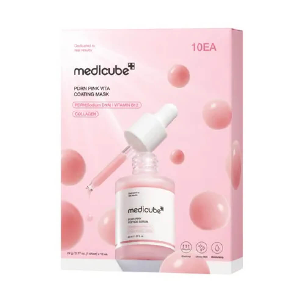 КОРОБКА Тканевая маска с ПДРН и коллагеном для сияния кожи medicube PDRN Pink Vita Coating Mask