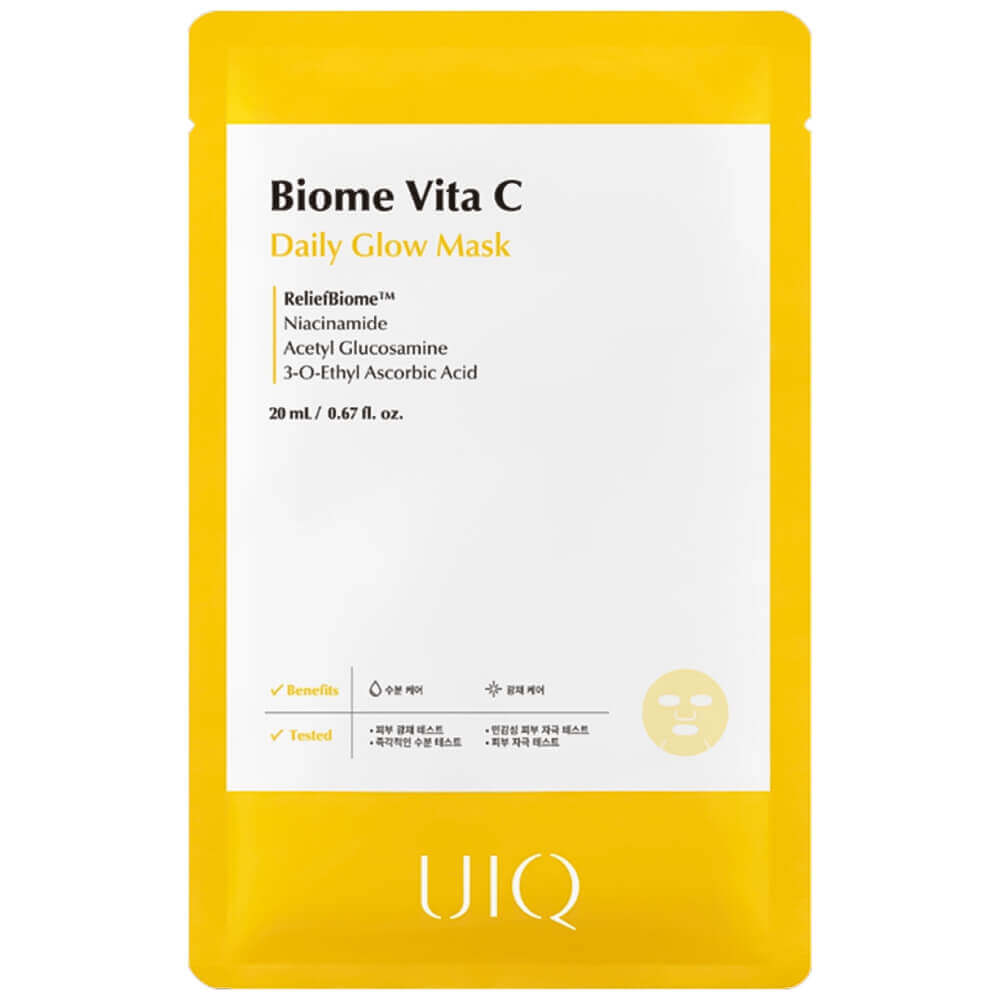 

Осветляющая маска с пробиотиками и витамином C UIQ Biome Vita C Daily Glow Mask