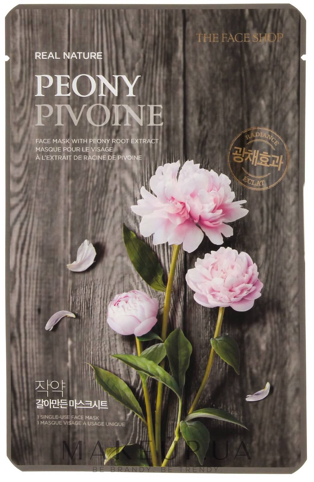 Тканевые маски для лица The Face Shop Real Nature Face Mask - Белый пион (Peony)