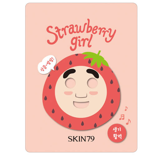 Фруктовые тканевые маски с принтом Skin79 Fruit Mask Strawberry - Клубника